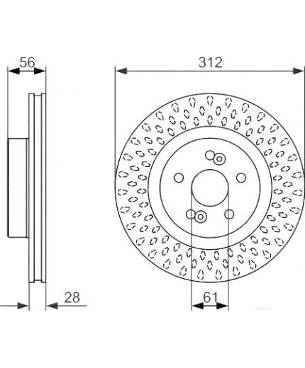BOSCH Тормозной диск передний
