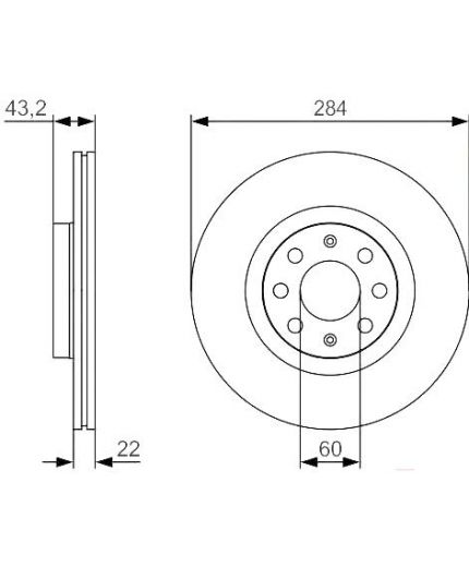 BOSCH Тормозной диск передний
