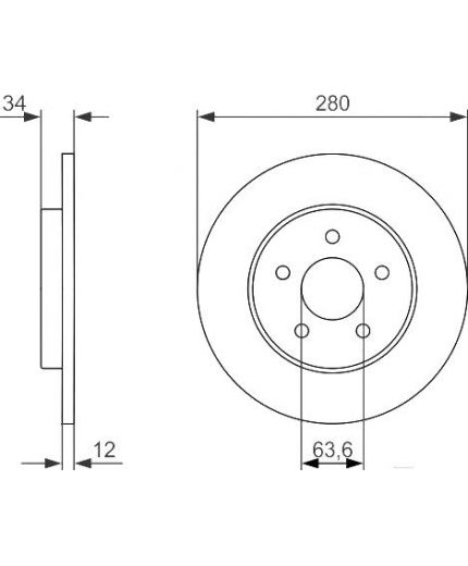 BOSCH Тормозной диск