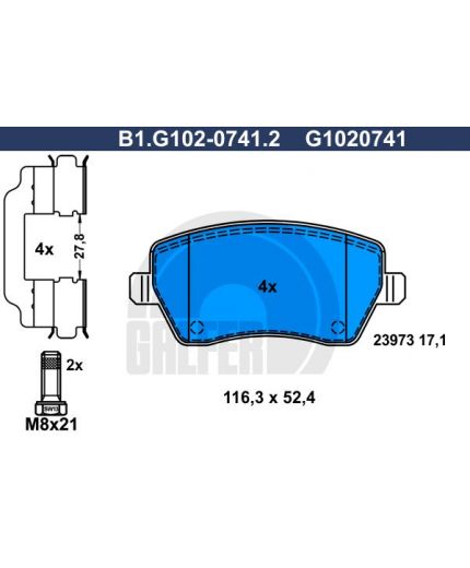 GALFER Колодки дисковые 4 шт