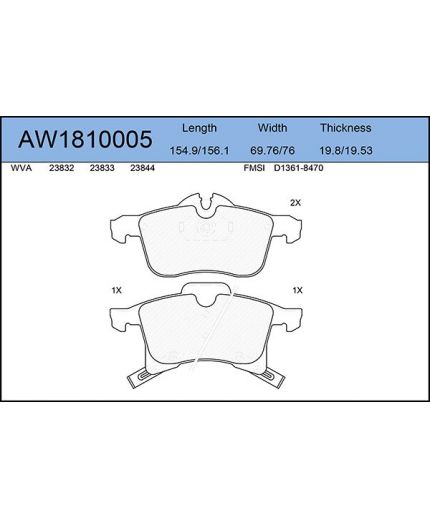 AYWIPARTS Колодки дисковые комплект