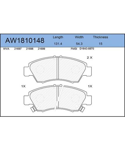 AYWIPARTS Колодки дисковые комплект