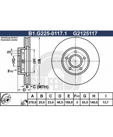 GALFER Тормозной диск