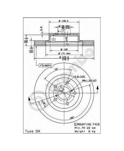 BREMBO Тормозной диск