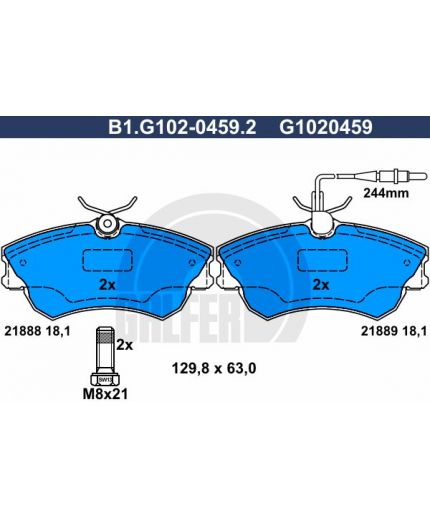 GALFER Колодки дисковые 4 шт