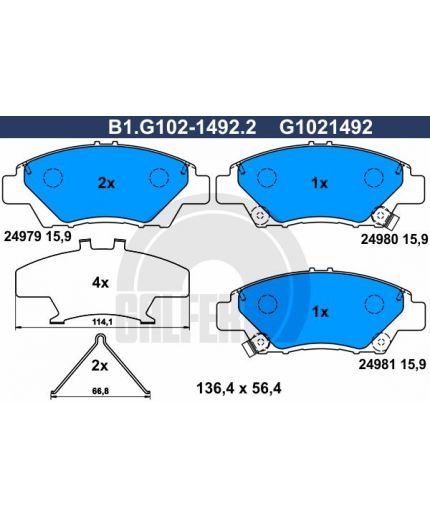 GALFER Колодки дисковые 4 шт