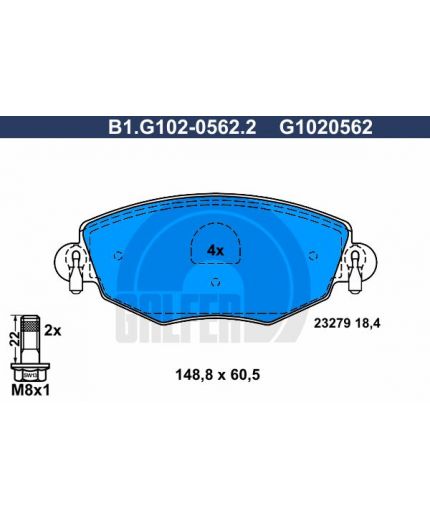 GALFER Колодки дисковые 4 шт