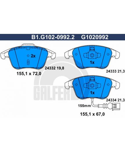GALFER Колодки дисковые 4 шт