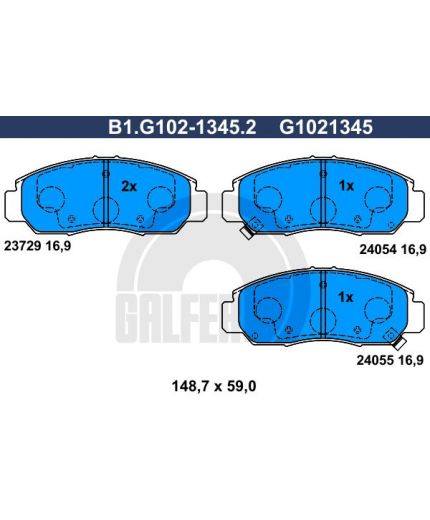 GALFER Колодки дисковые 4 шт