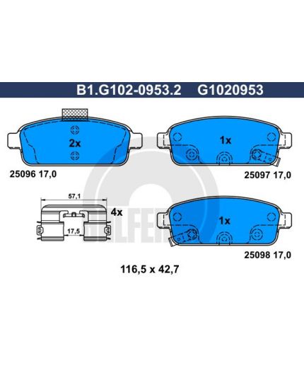 GALFER Колодки дисковые 4 шт