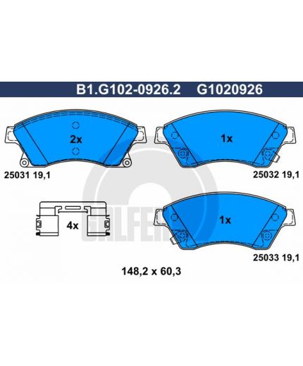 GALFER Колодки дисковые 4 шт