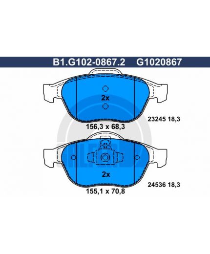GALFER Колодки дисковые 4 шт