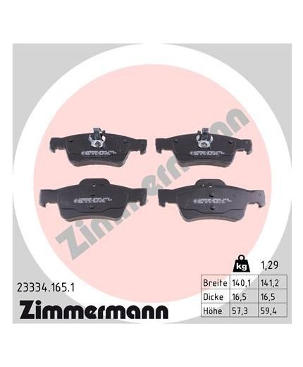 ZIMMERMANN Колодки дисковые задние