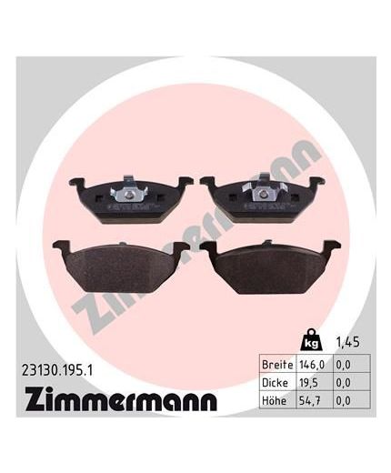 ZIMMERMANN Колодки дисковые передние