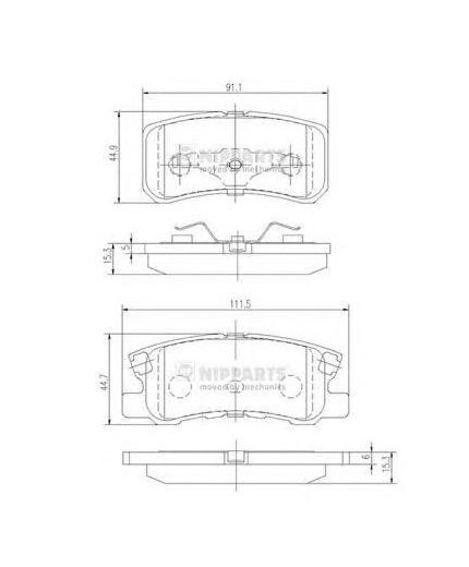 NIPPARTS Колодки дисковые 4 шт