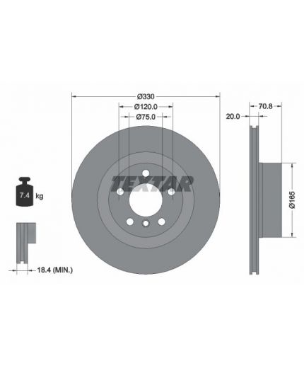 Textar Тормозной диск с покрытием PRO
