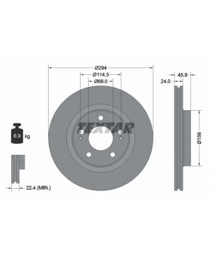 Textar Тормозной диск с покрытием PRO