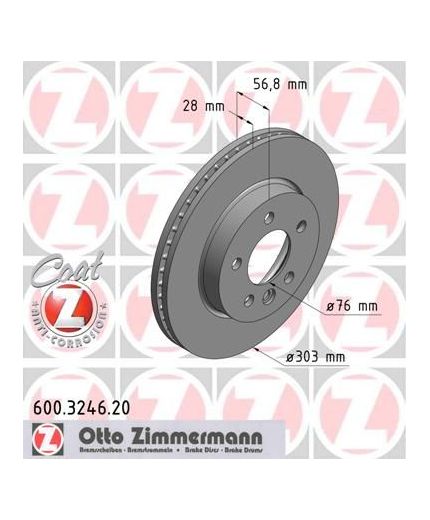 ZIMMERMANN Тормозной диск передний