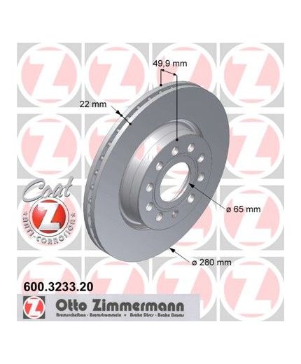 ZIMMERMANN Тормозной диск передний