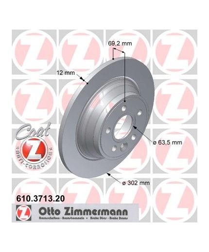 ZIMMERMANN Тормозной диск задний