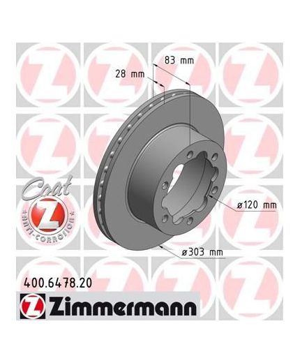 ZIMMERMANN Тормозной диск задний
