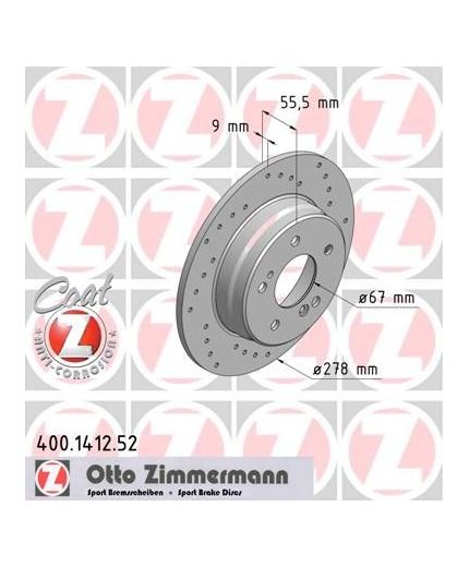 ZIMMERMANN Тормозной диск задний