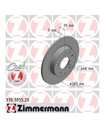 ZIMMERMANN Тормозной диск задний
