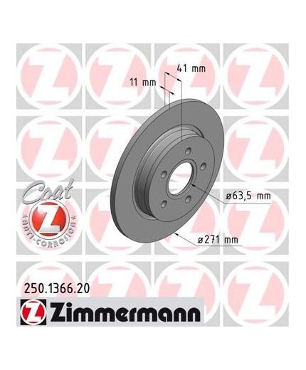 ZIMMERMANN Тормозной диск задний