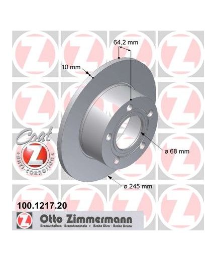 ZIMMERMANN Тормозной диск задний