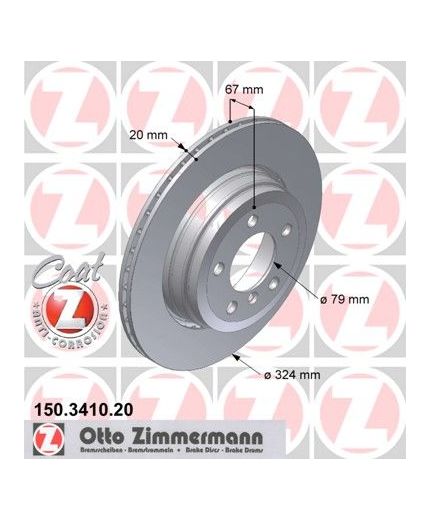 ZIMMERMANN Тормозной диск задний