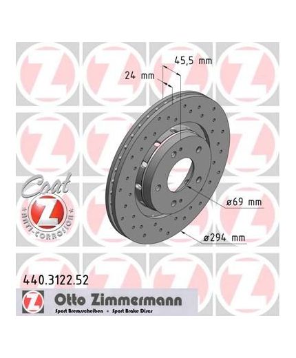 ZIMMERMANN Тормозной диск передний