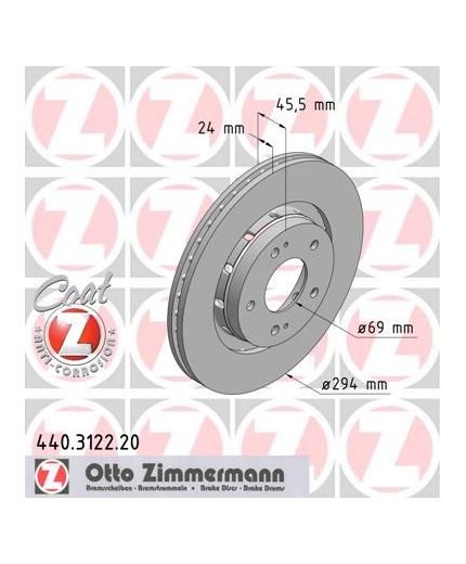 ZIMMERMANN Тормозной диск передний