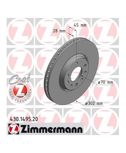 ZIMMERMANN Тормозной диск передний