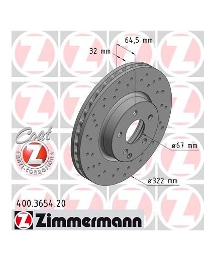 ZIMMERMANN Тормозной диск передний