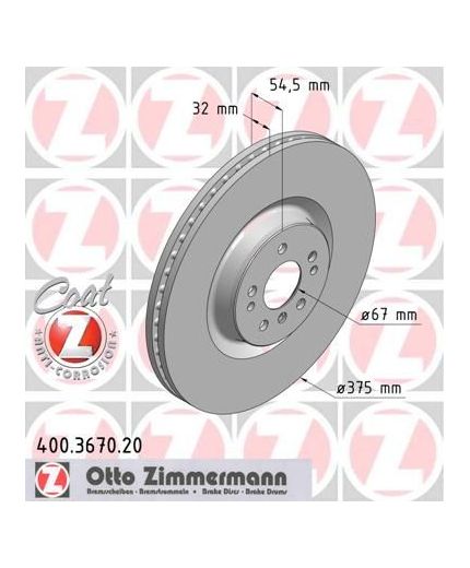ZIMMERMANN Тормозной диск передний