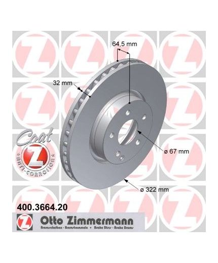 ZIMMERMANN Тормозной диск передний