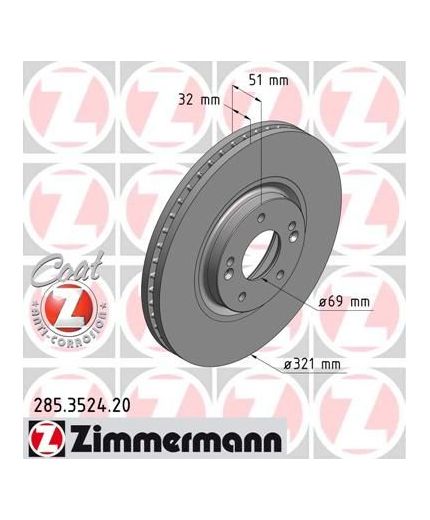 ZIMMERMANN Тормозной диск передний