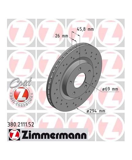 ZIMMERMANN Тормозной диск передний