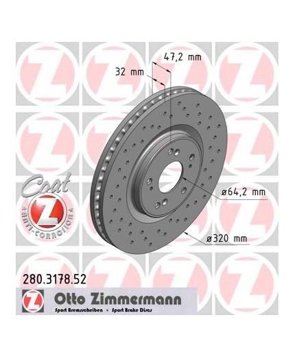 ZIMMERMANN Тормозной диск передний