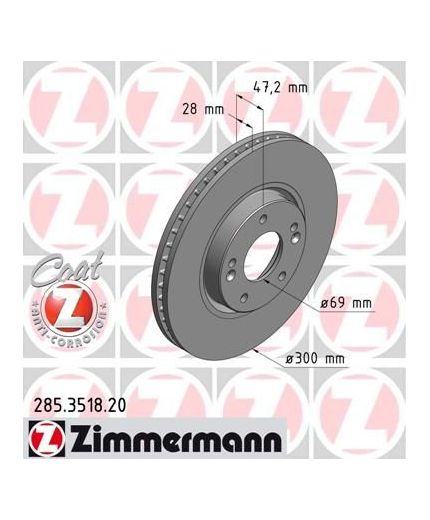 ZIMMERMANN Тормозной диск передний