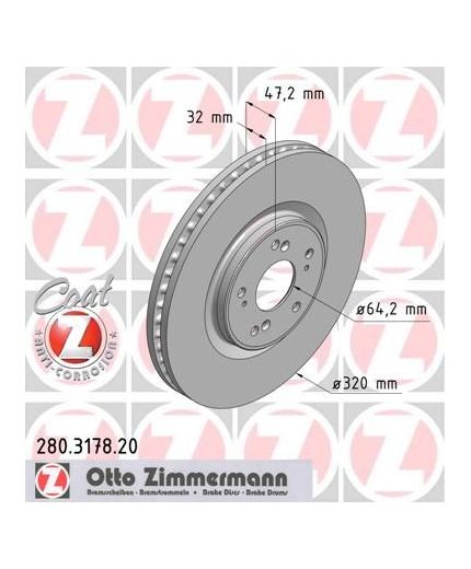 ZIMMERMANN Тормозной диск передний
