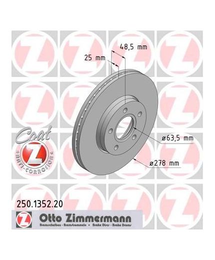 ZIMMERMANN Тормозной диск передний