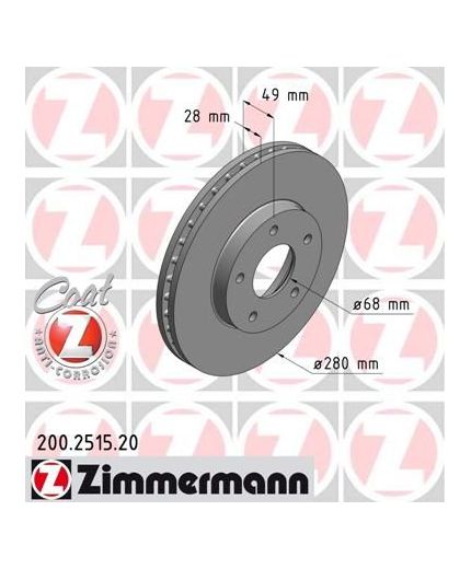 ZIMMERMANN Тормозной диск передний
