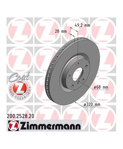 ZIMMERMANN Тормозной диск передний