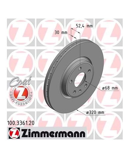 ZIMMERMANN Тормозной диск передний