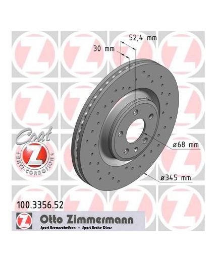 ZIMMERMANN Тормозной диск передний