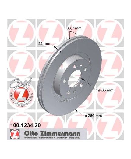 ZIMMERMANN Тормозной диск передний
