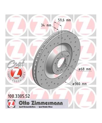 ZIMMERMANN Тормозной диск передний