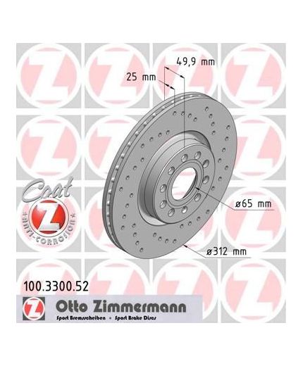 ZIMMERMANN Тормозной диск передний