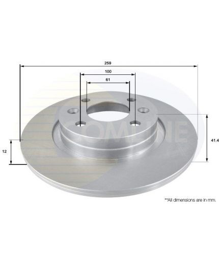 COMLINE Тормозной диск передний с покрытием